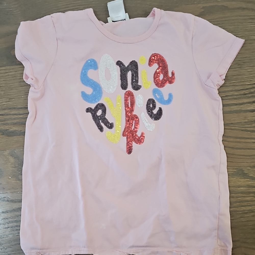 Sonia Rykiel Kids Light Pink Tee with Multicolor Sequins